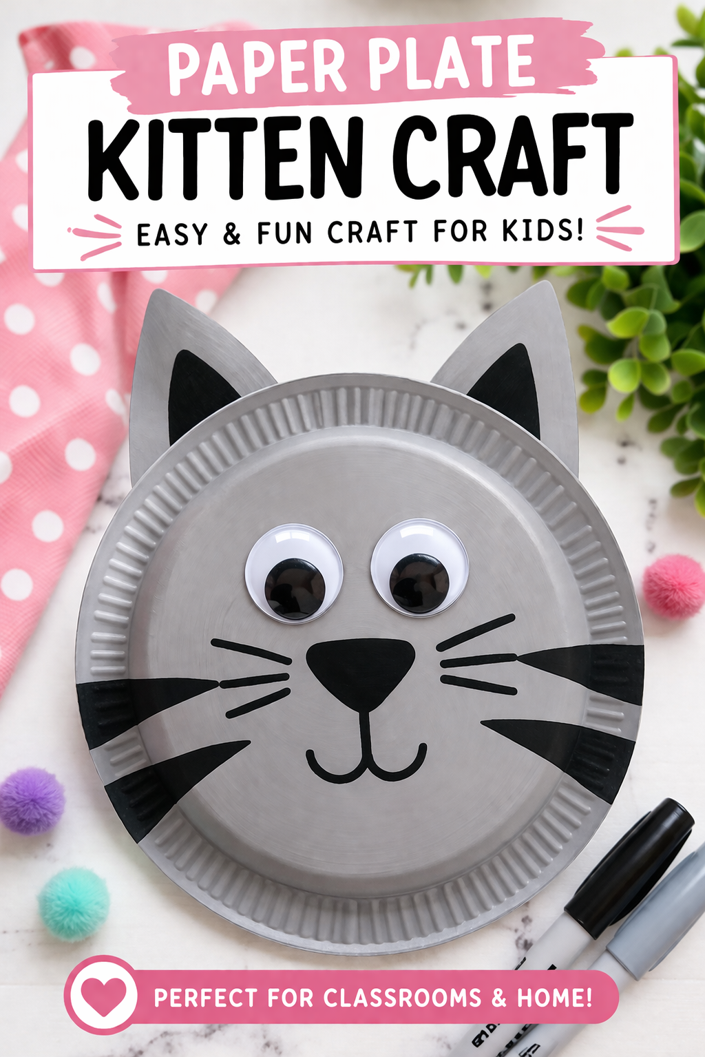 Paper Plate Kitten Craft