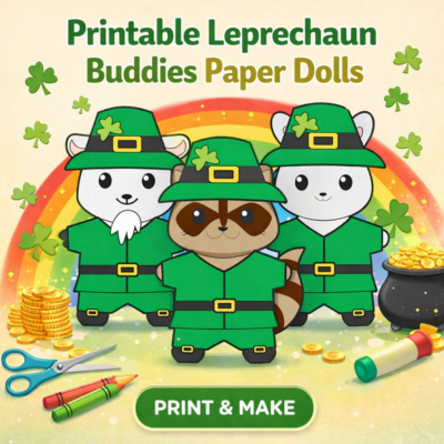 Printable Leprechaun Buddies Paper Dolls