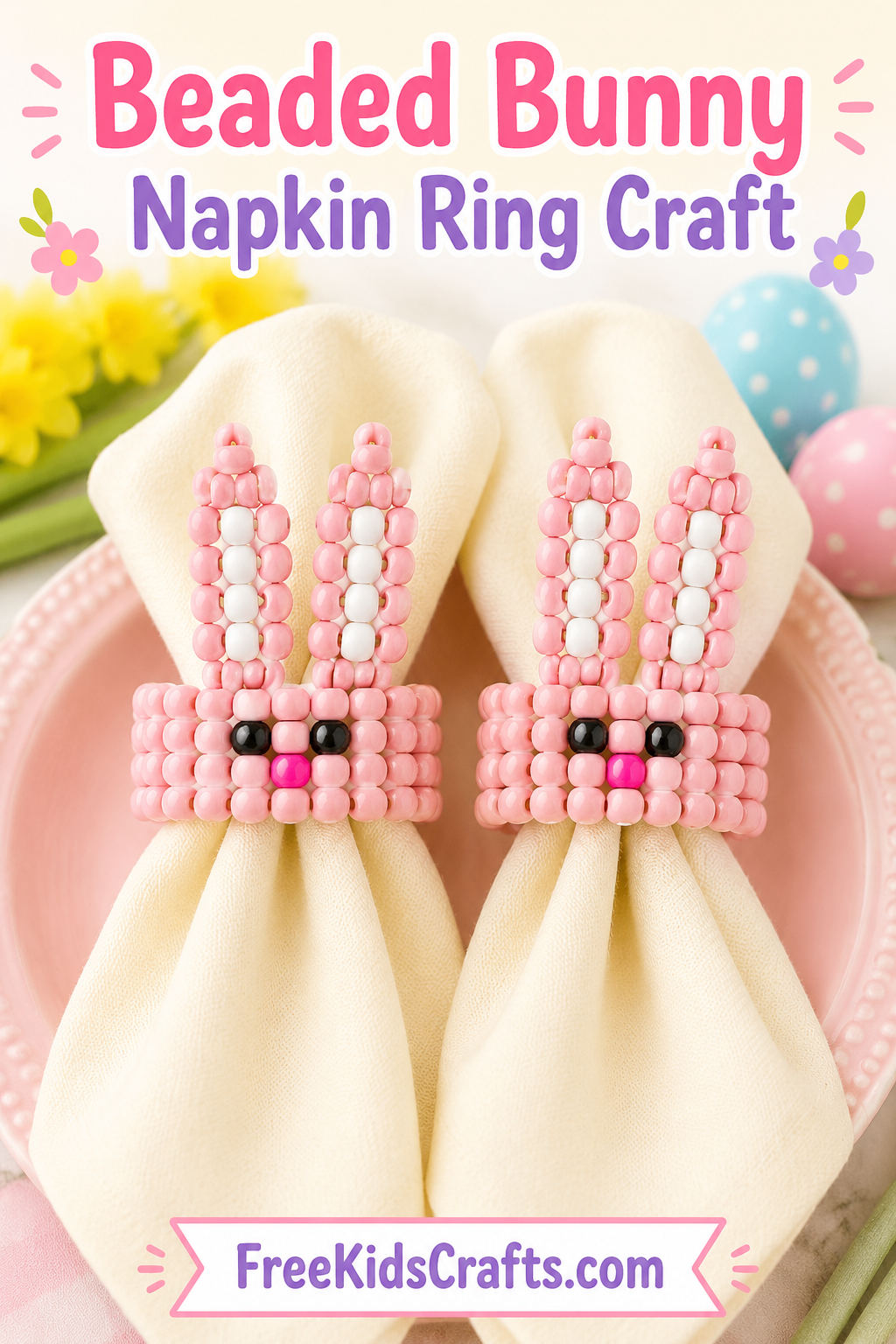 Beaded Bunny Napkin Ring Craft