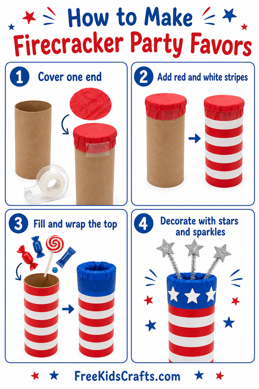 Firecracker party favors craft guide

