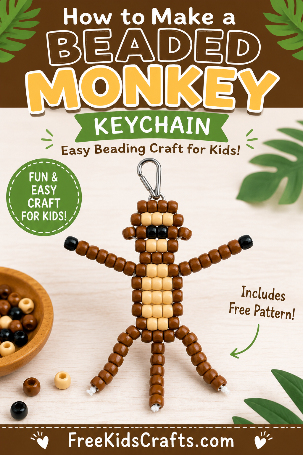 How to make a beaded monkey keychain
