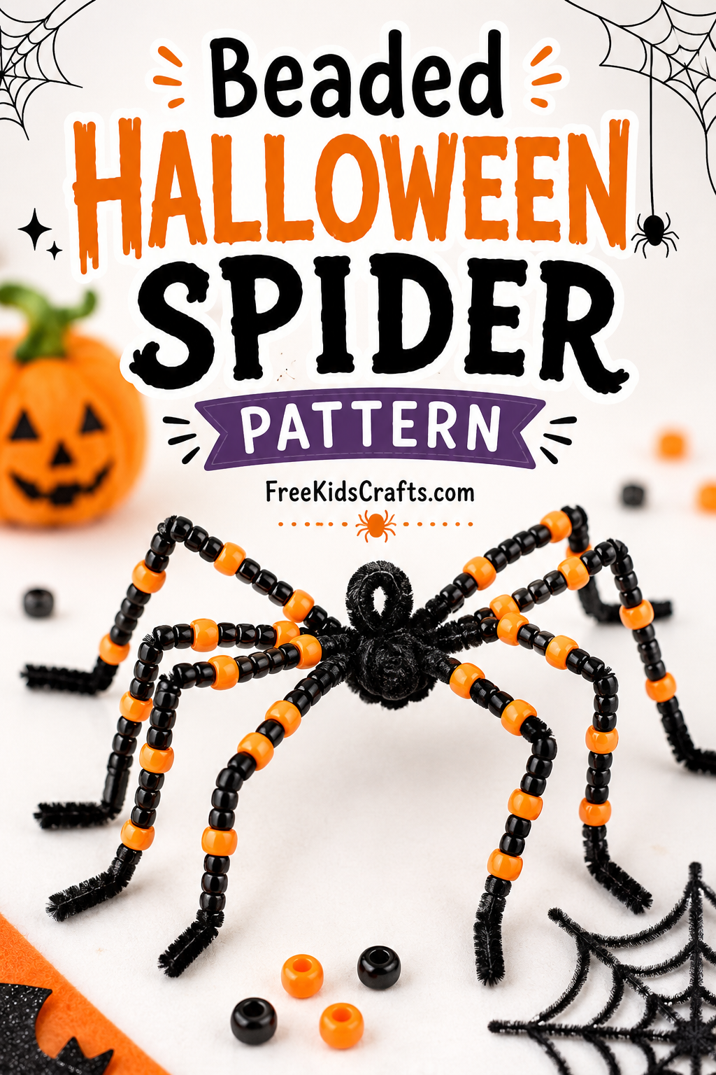 Beaded spider Halloween craft tutorial