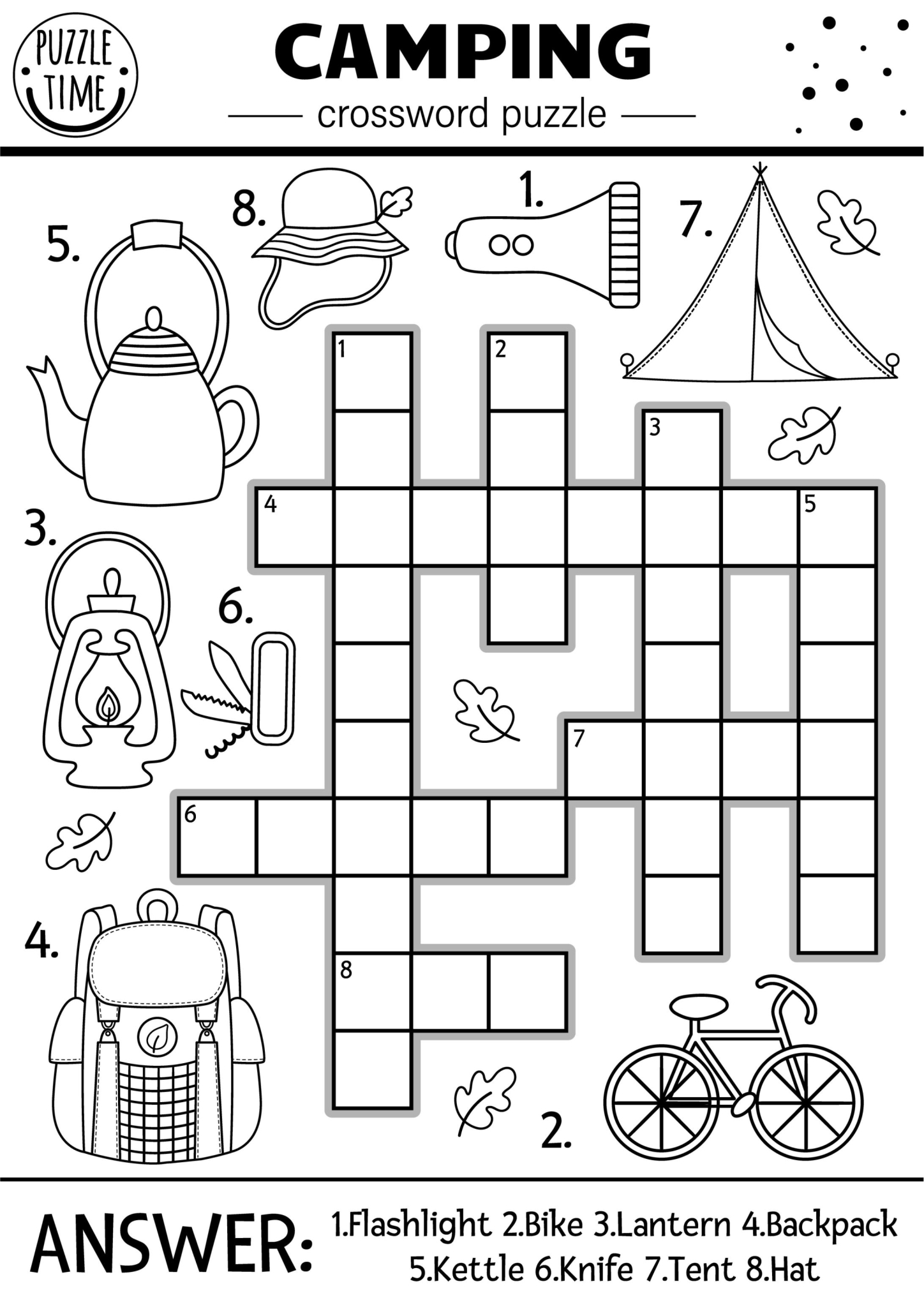 Camping Crossword Puzzle