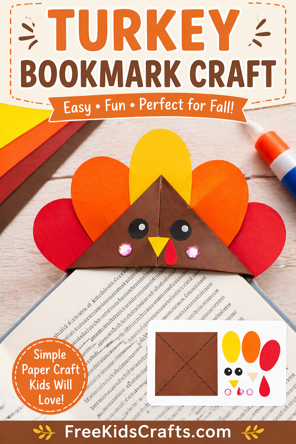 Turkey Bookmark Craft