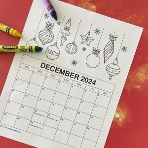 Printable December Coloring Calendar