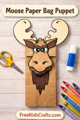 Moose Paper Bag Puppet