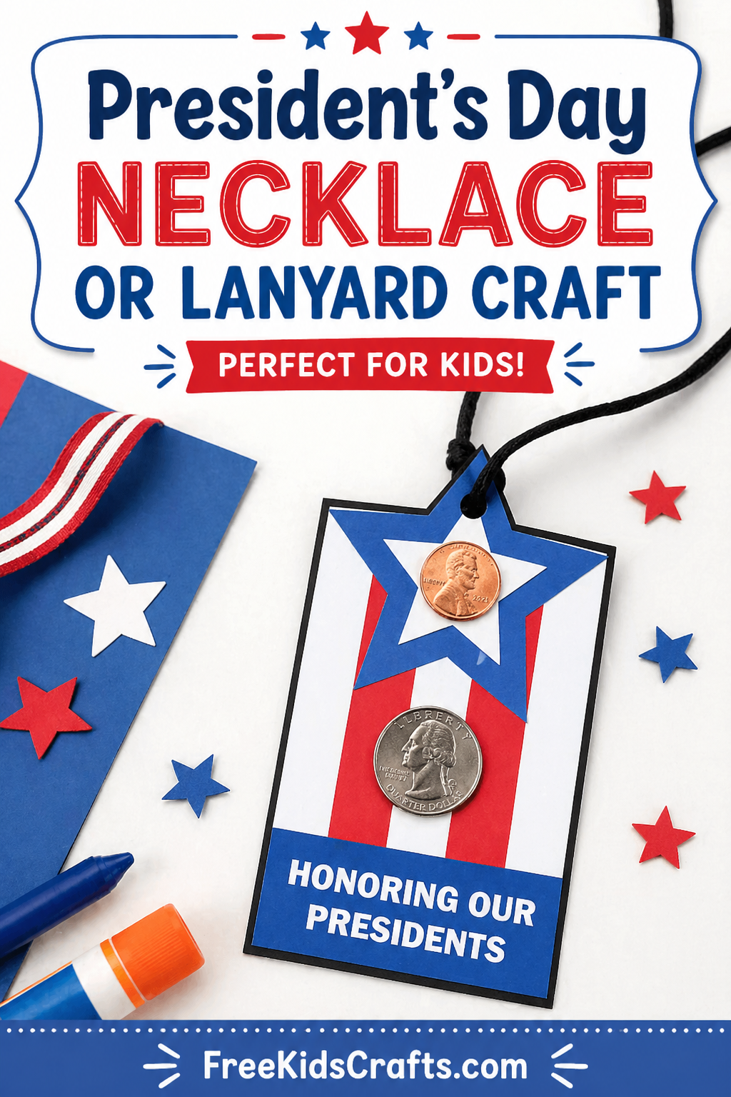 President’s Day Necklace or Lanyard Craft