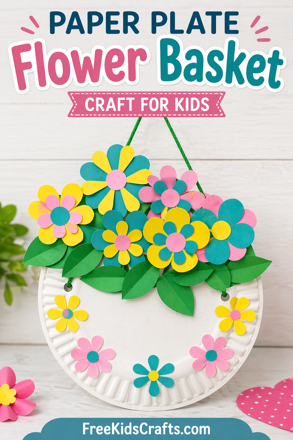 Paper Plate Flower Basket Craft