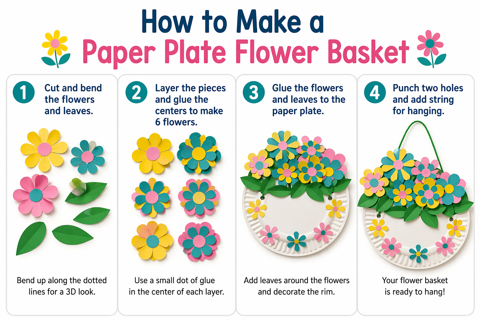 How to make a paper plate flower basket

