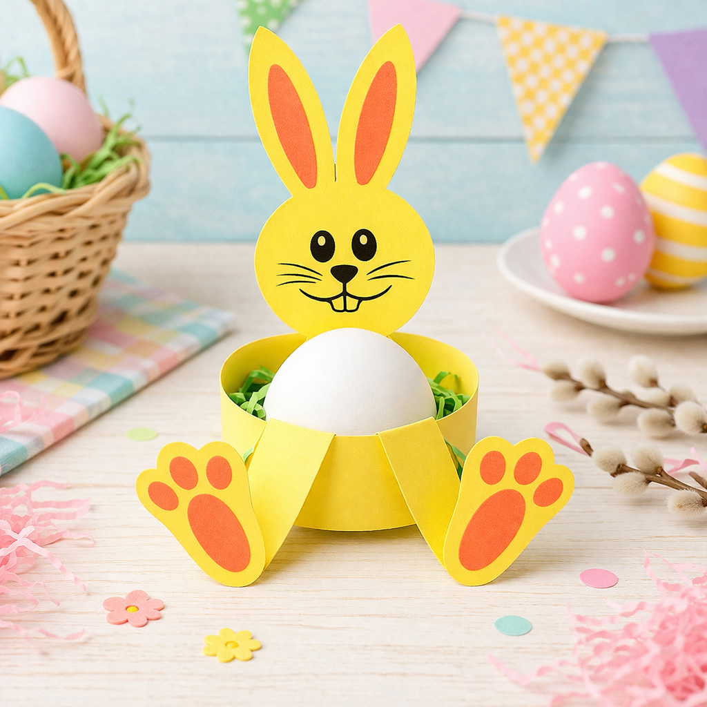 finished easter bunny egg holder