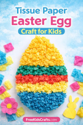 Colorful Tissue Paper Easter Egg