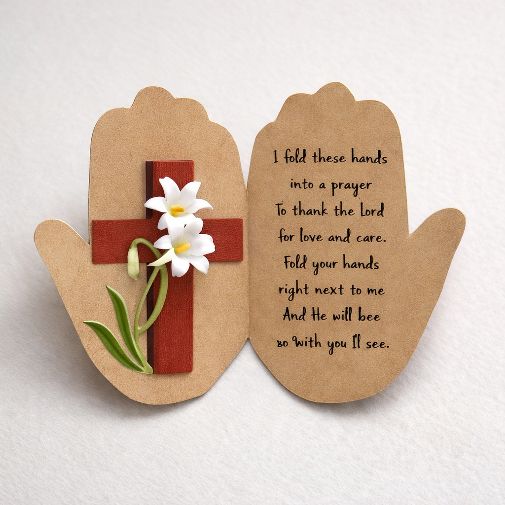 Easter hand print craft completed