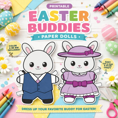 Printable Easter Buddies Paper Dolls