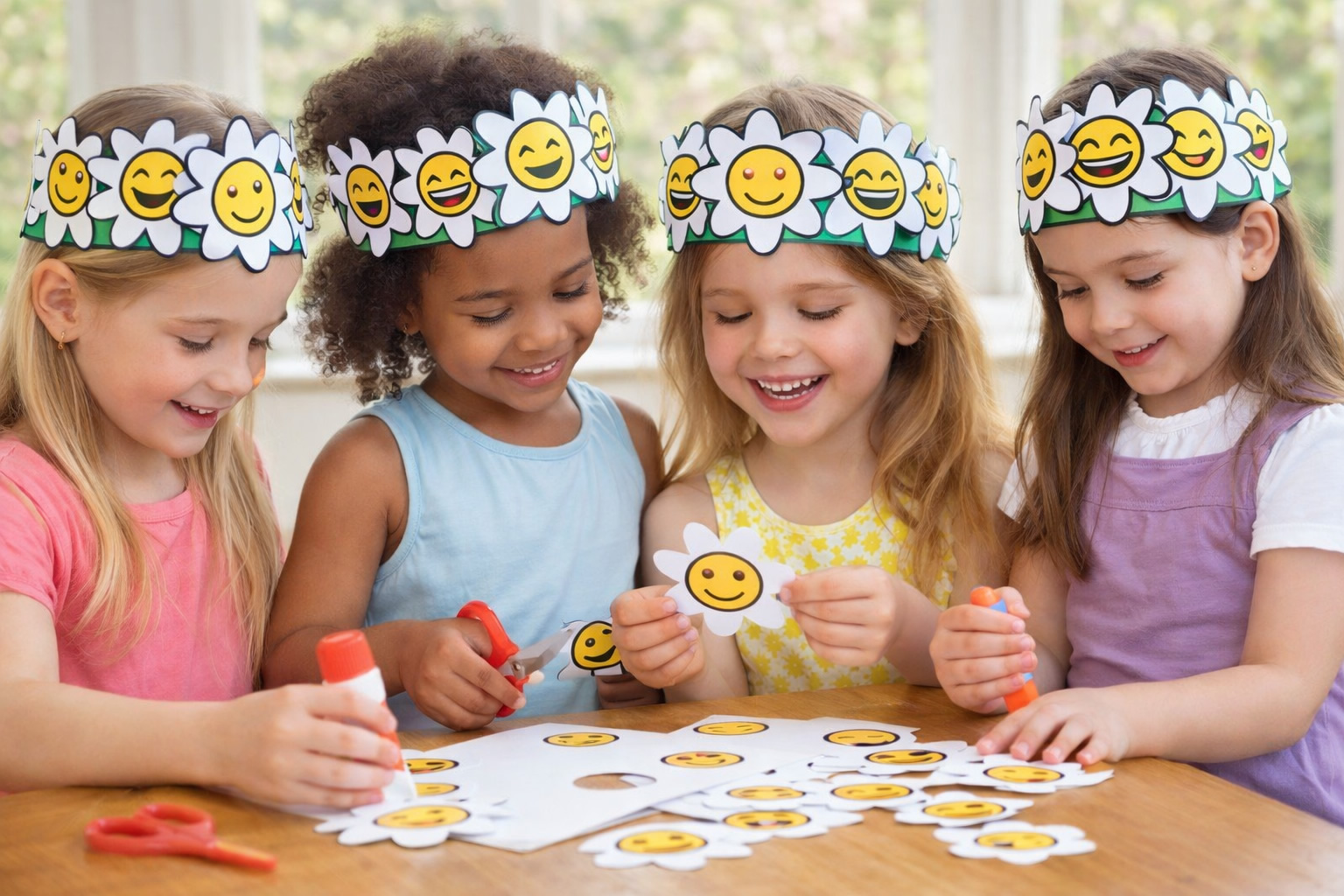 kids making the emoji crown
