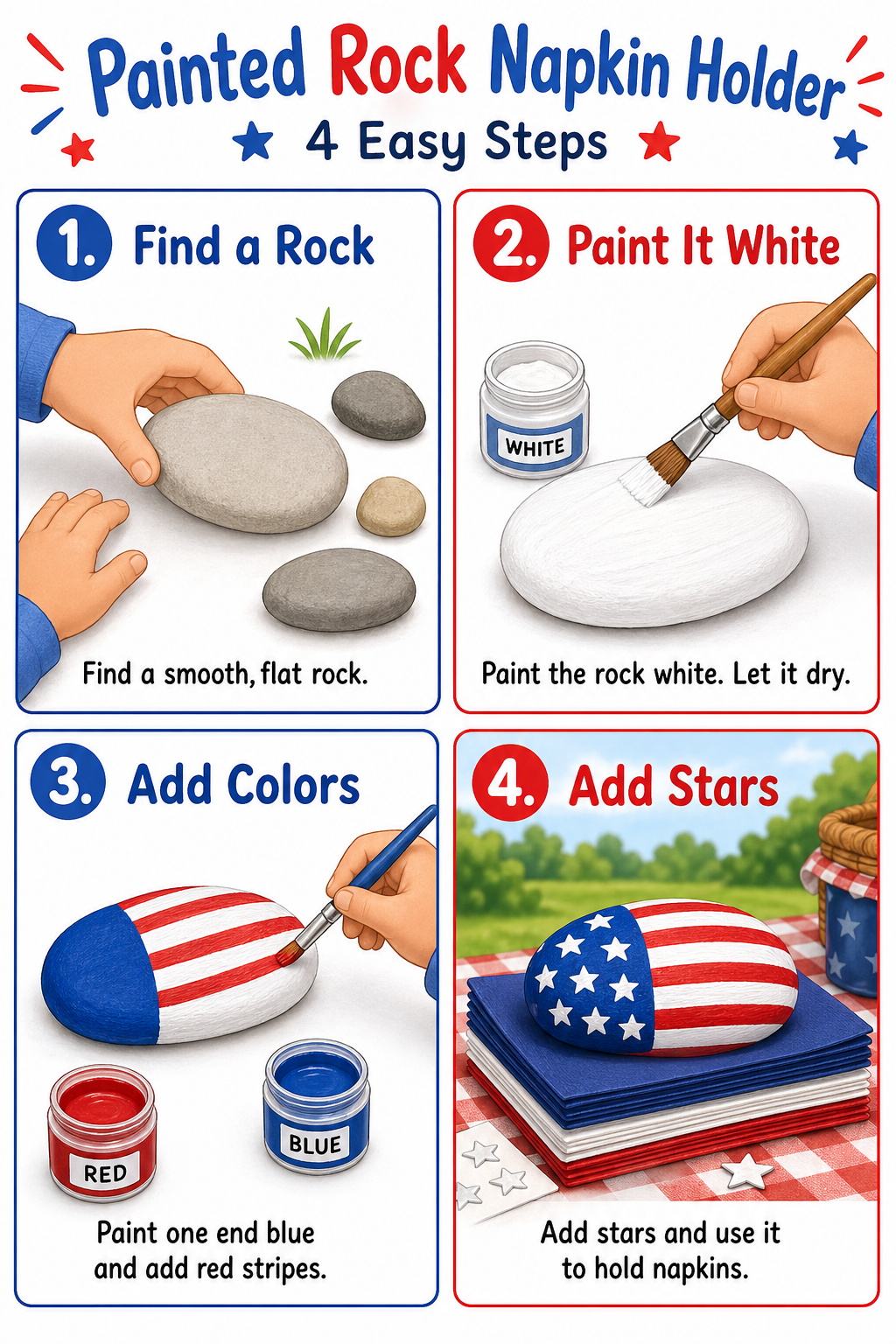 Painted rock napkin holder tutorial