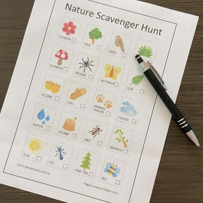 Printable Nature Scavenger Hunt Worksheet