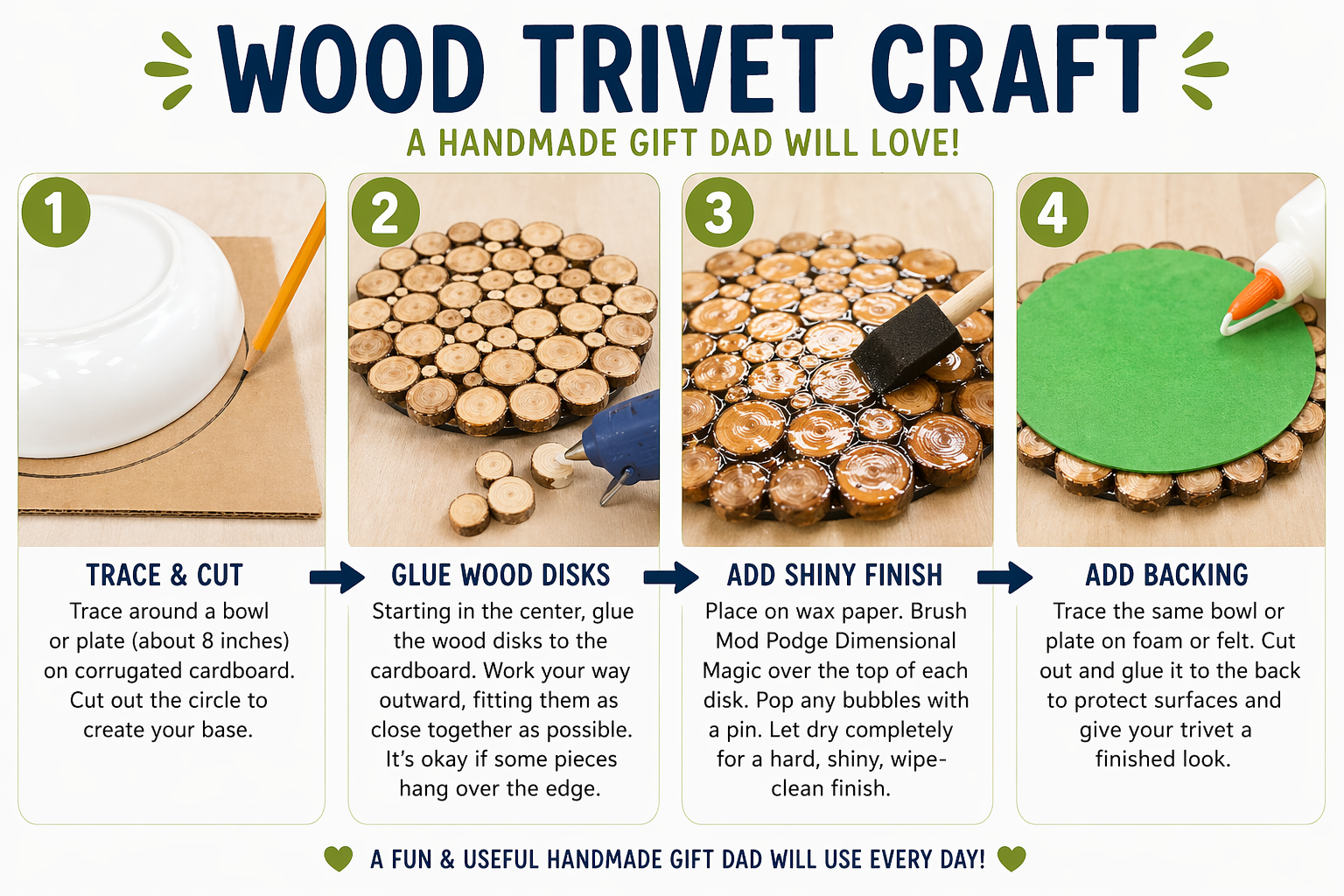 DIY wood trivet craft tutorial