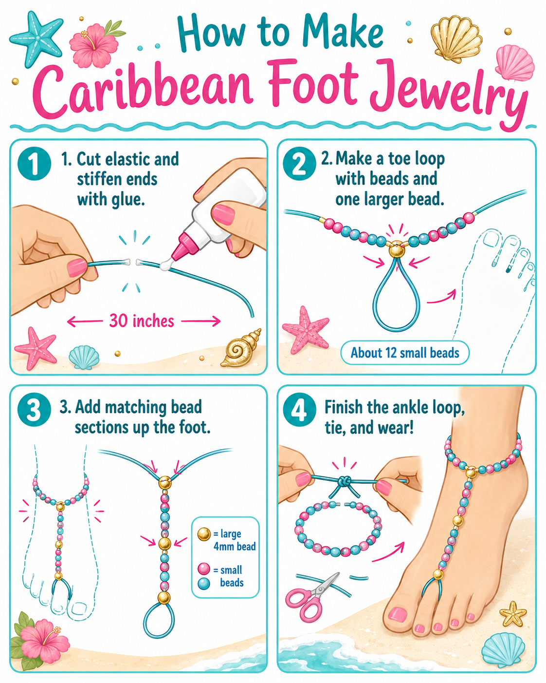 How to make Caribbean foot jewelry