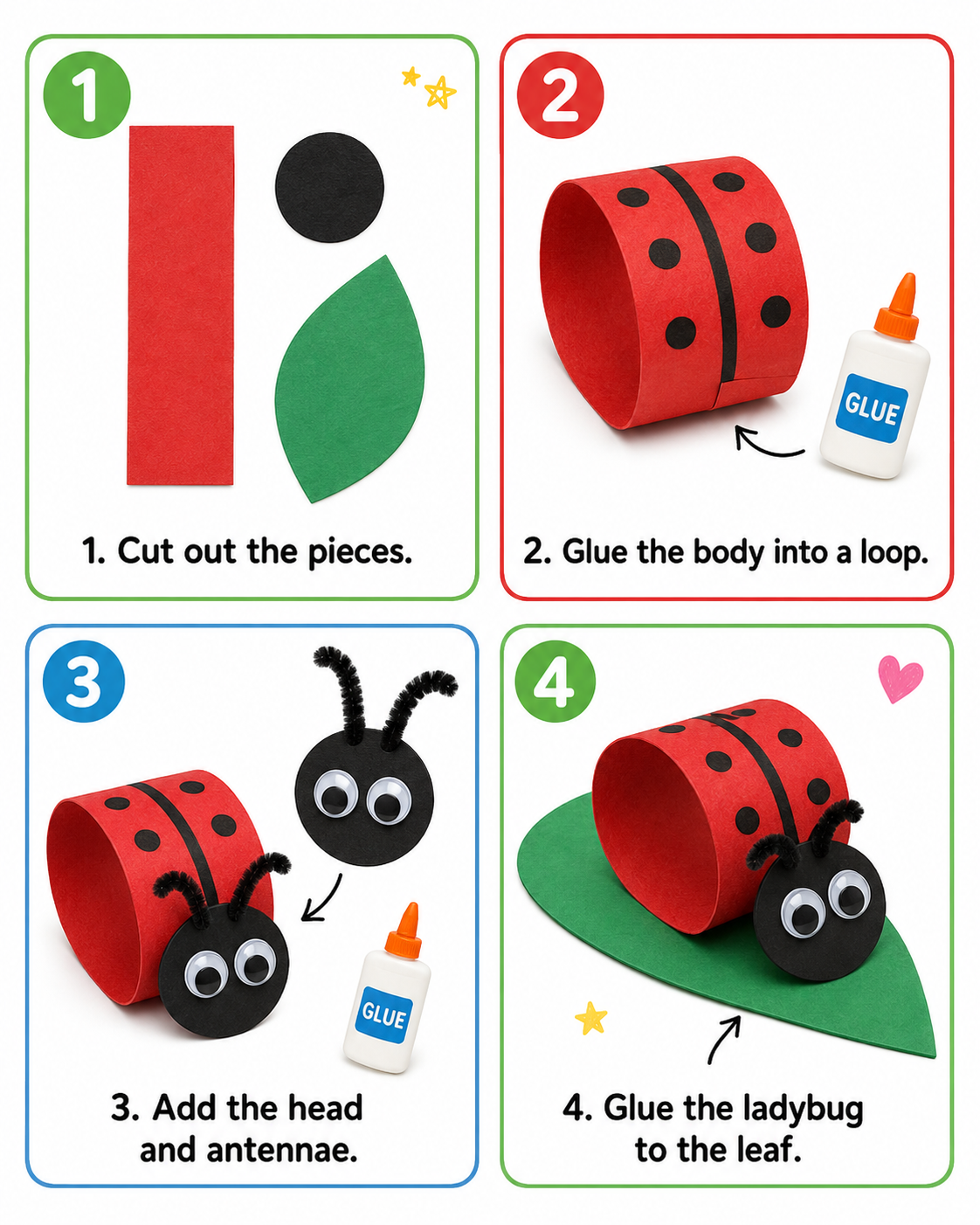 How to make a paper ladybug


