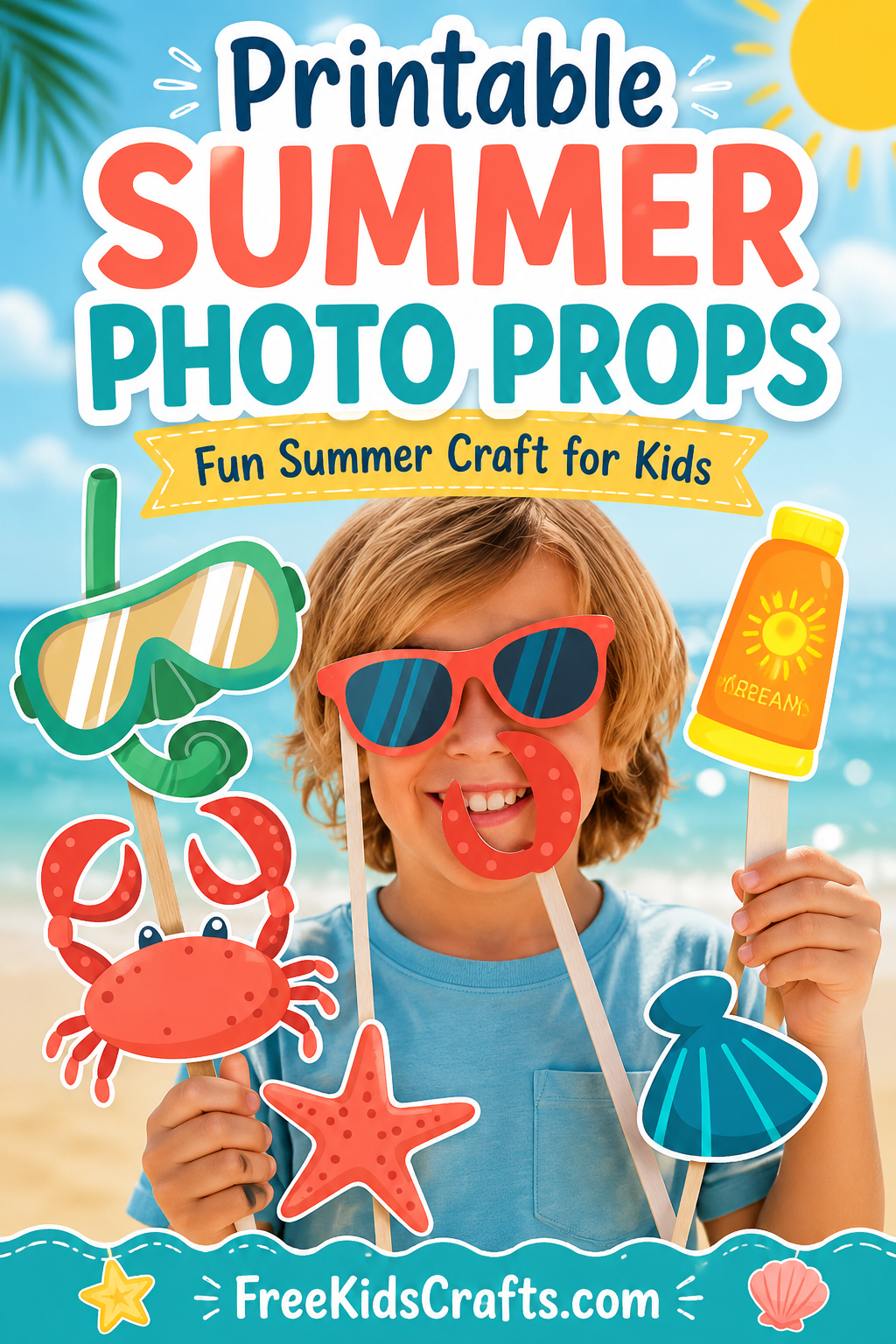 Summer fun photo props for kids
