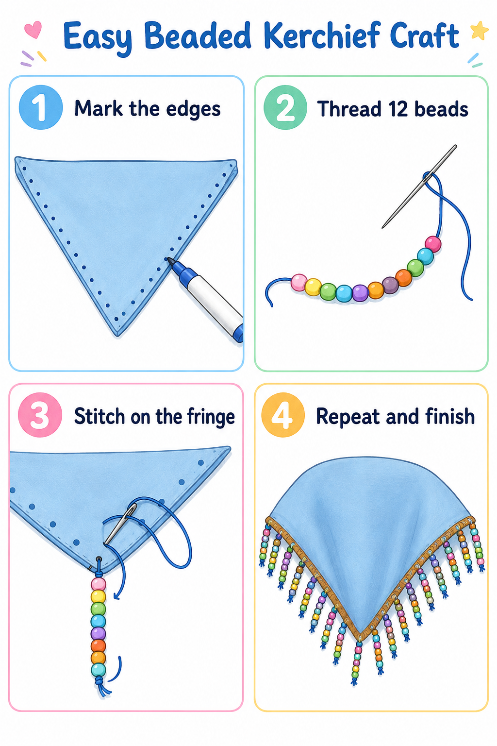 Easy beaded kerchief tutorial

