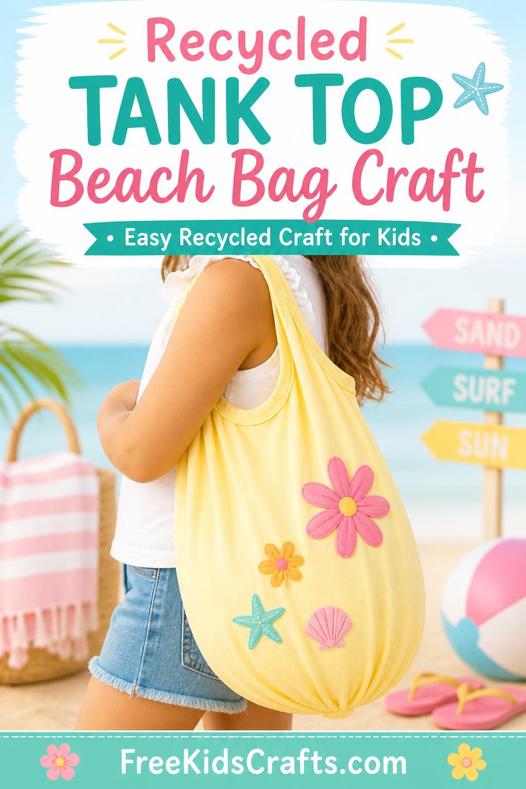 Recycled Tank Top Beach Bag Craft
