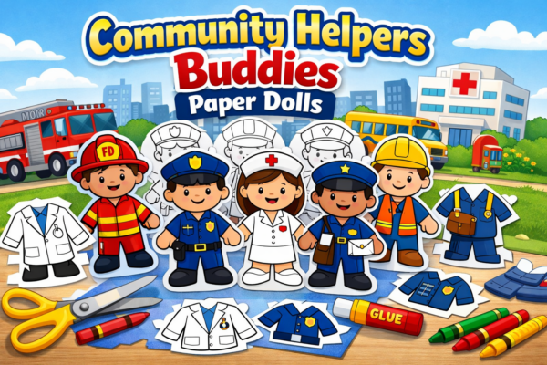 Printable Community Helpers Buddies Paper Dolls