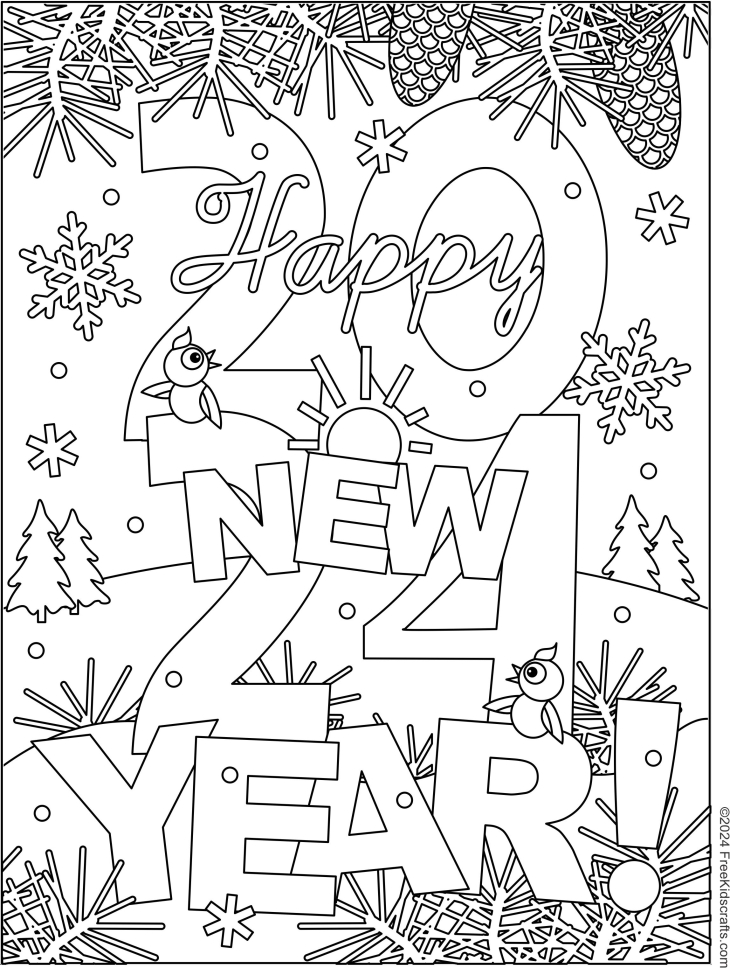 Printable New Year's Coloring Pages