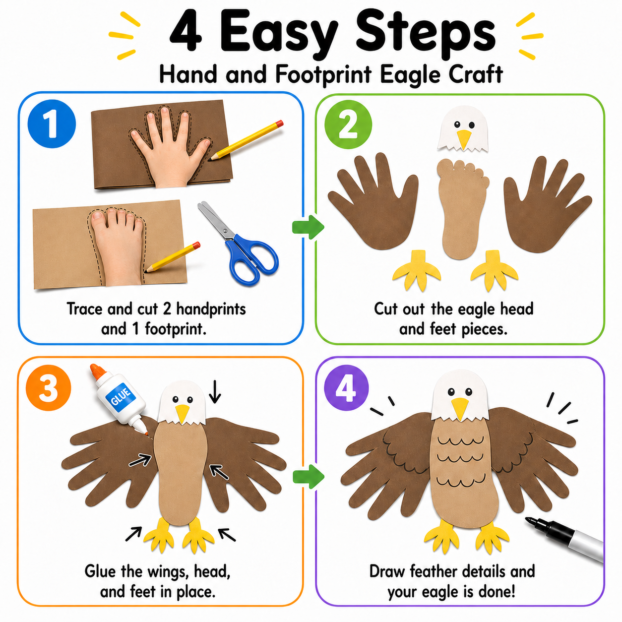 4-step eagle craft tutorial

