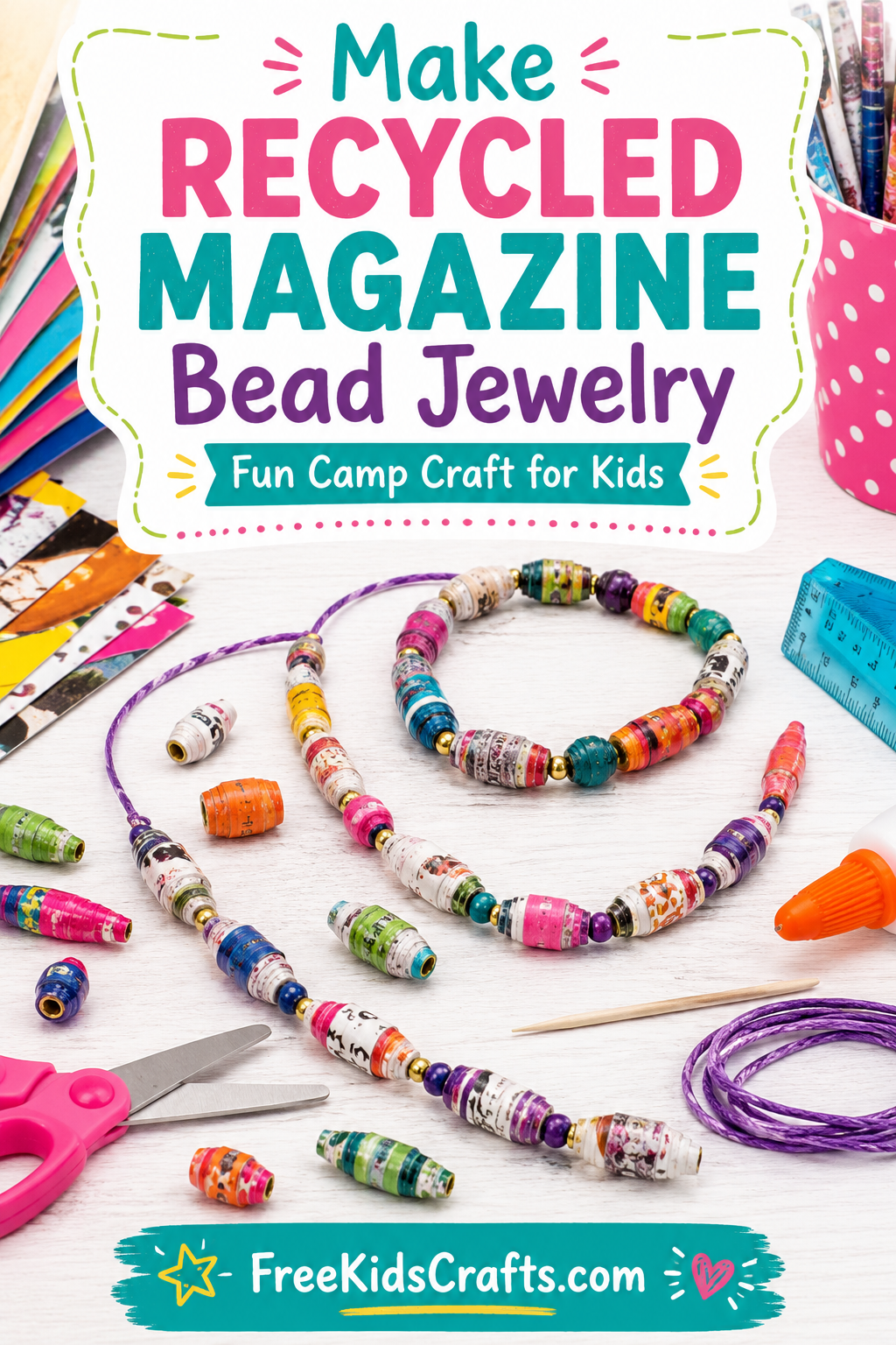 Make Recycled Magazine Bead Jewelry