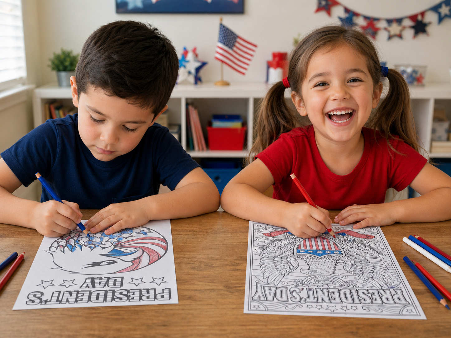 Coloring for President's Day celebration

