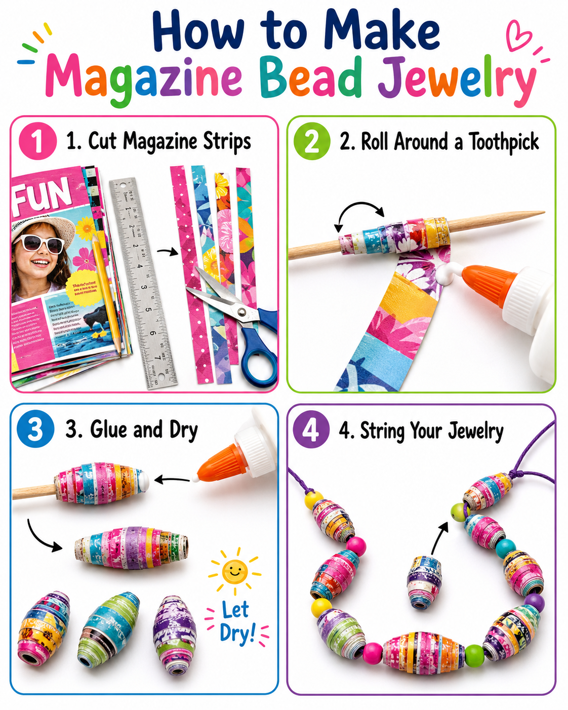 How to make magazine bead jewelry

