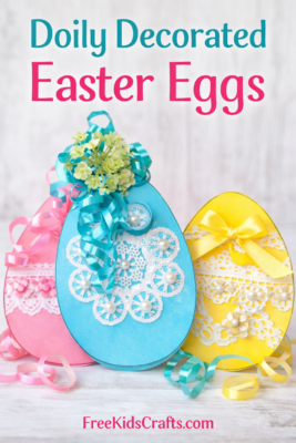 Doily Decorated Easter Eggs