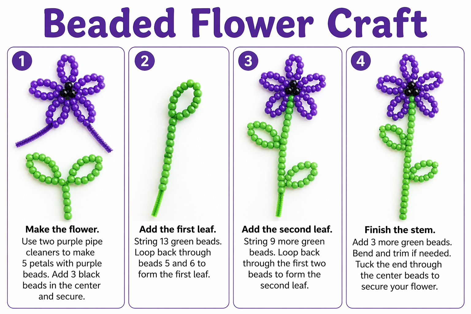 Beaded flower craft tutorial

