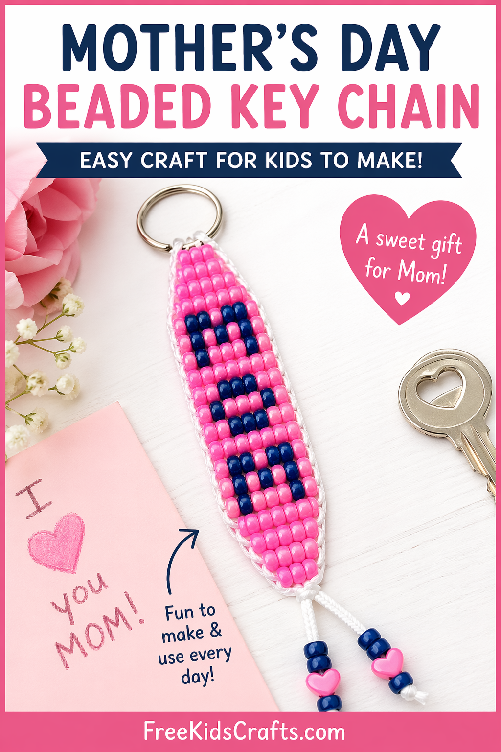 Mother’s Day Beaded Key Chain Craft