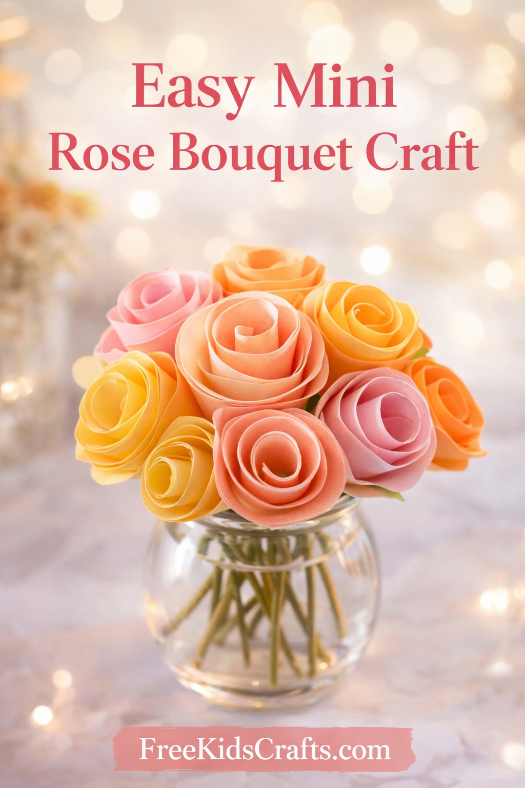 Easy Mini Rose Bouquet Craft