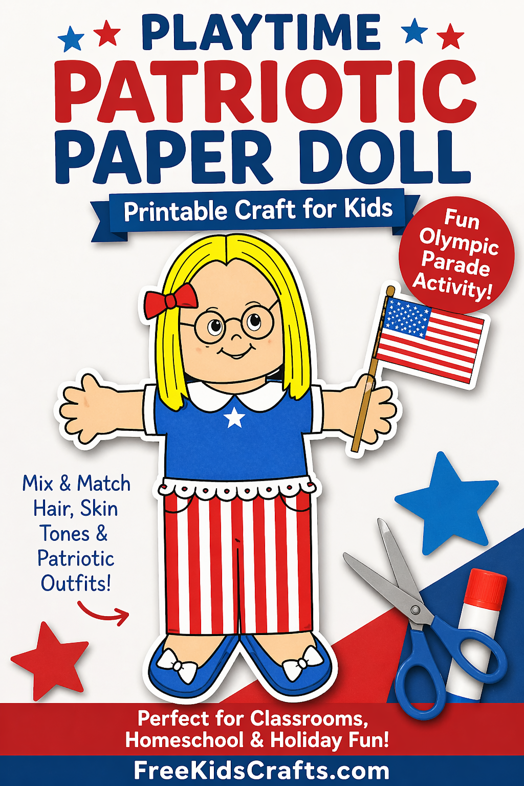 Playtime Patriotic Paper Doll