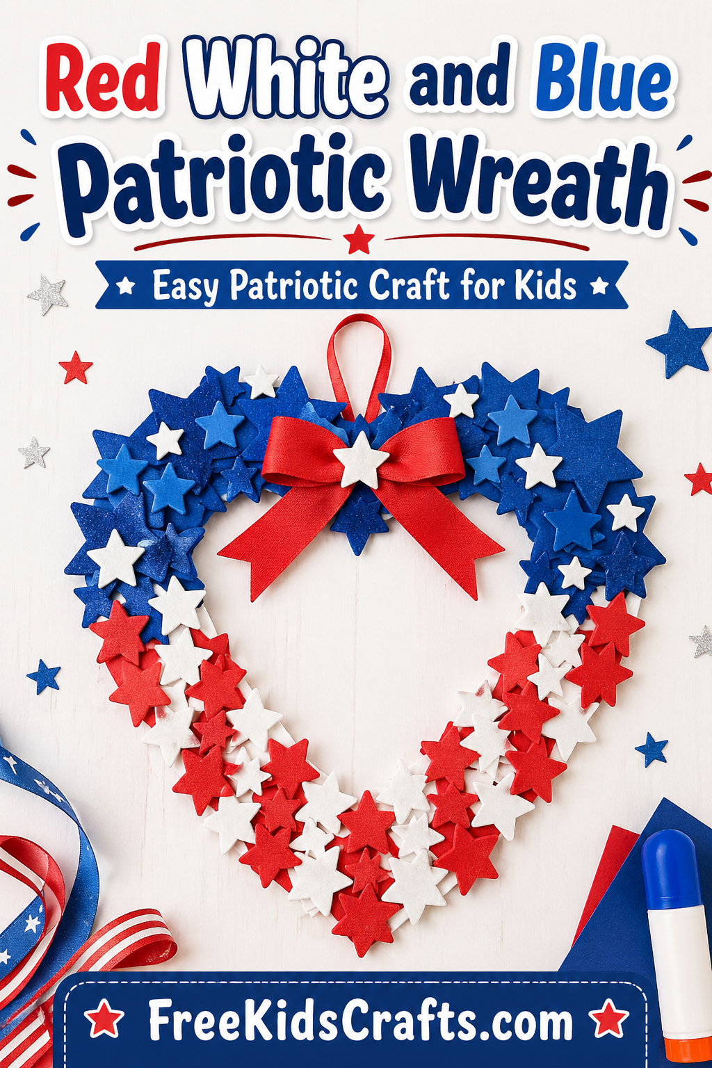 Red White and Blue Patriotic Wreath