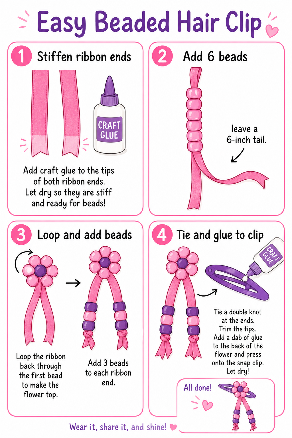 How to make a beaded hair clip

