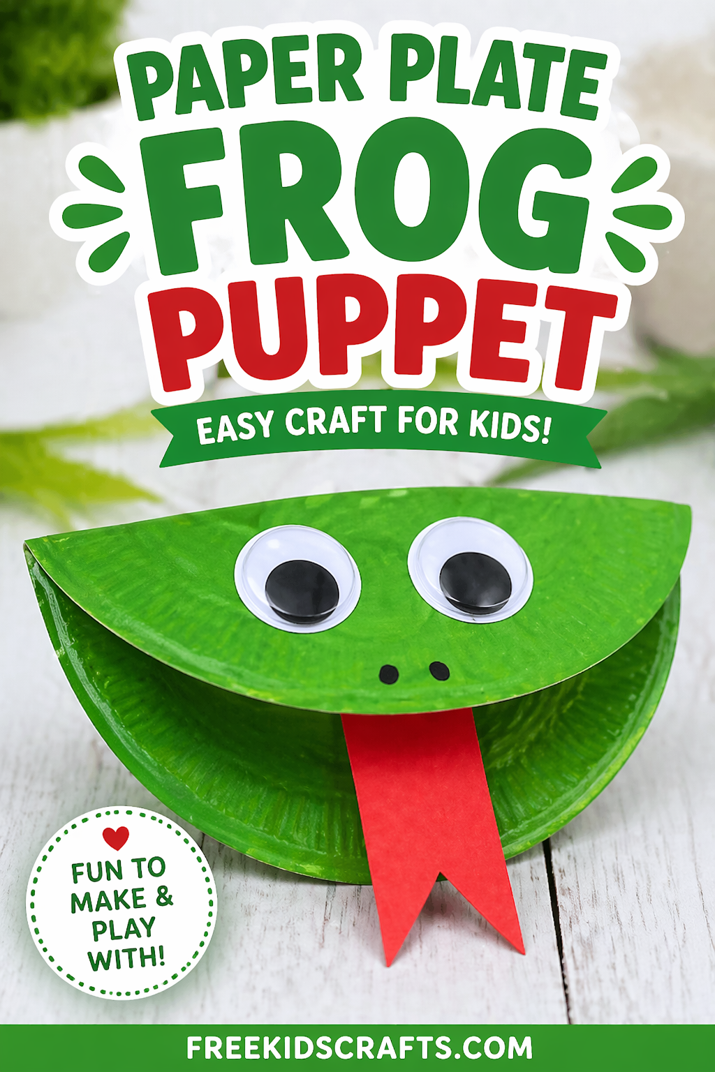 Paper Plate Frog Puppet