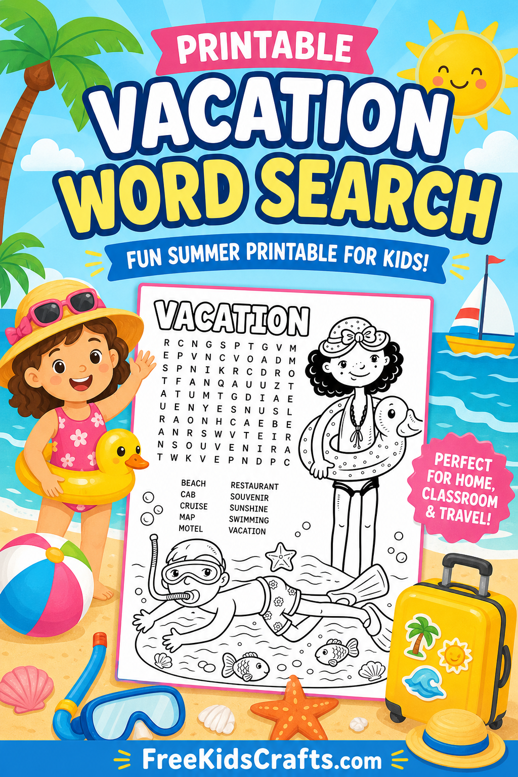 Printable Vacation Word Search