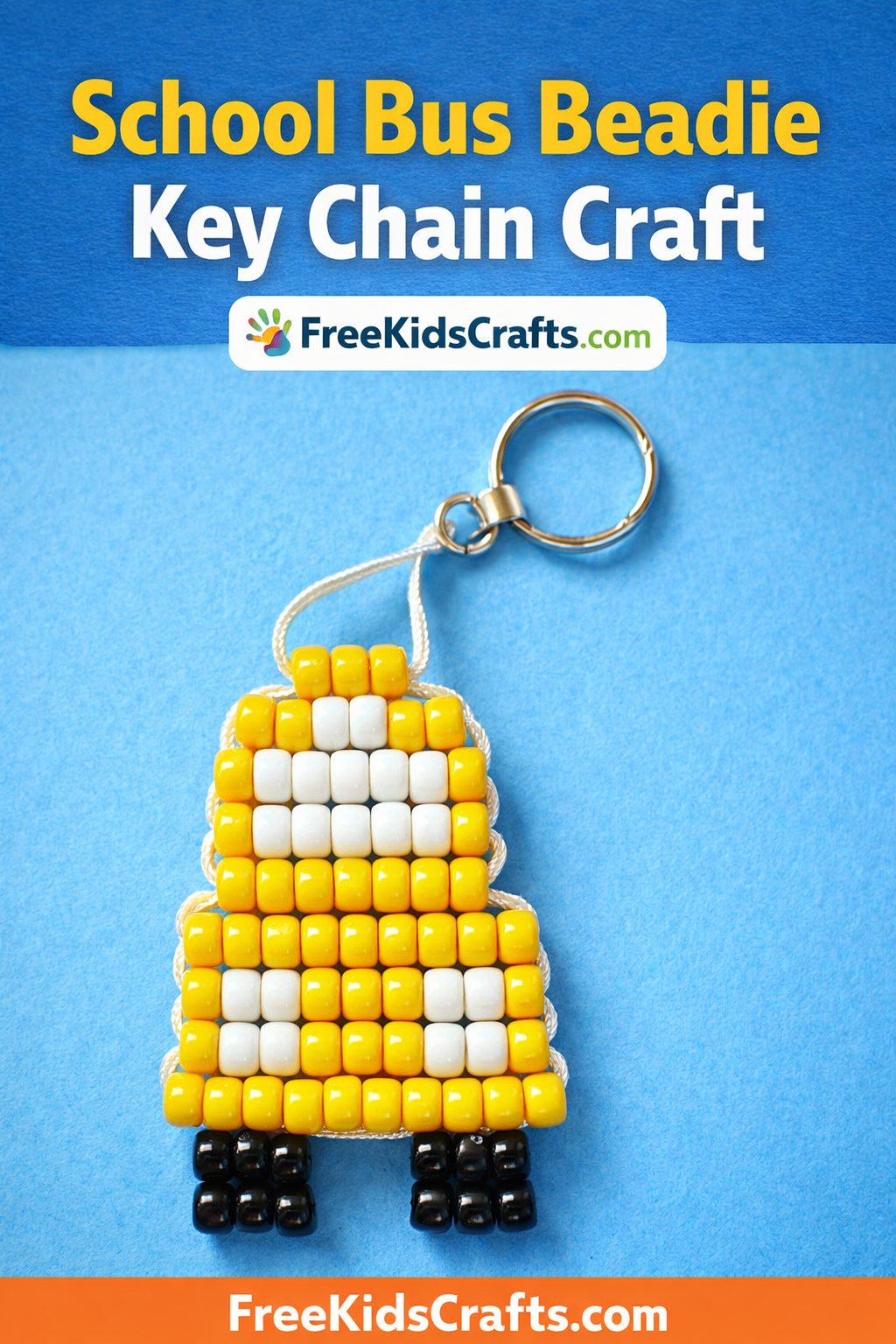 School Bus Beadie Key Chain Craft
