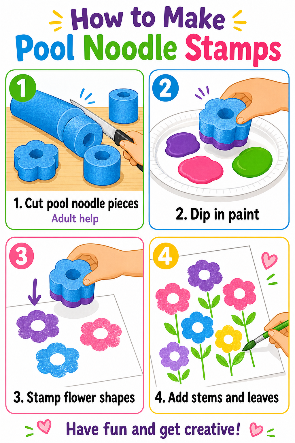 How to make pool noodle stamps

