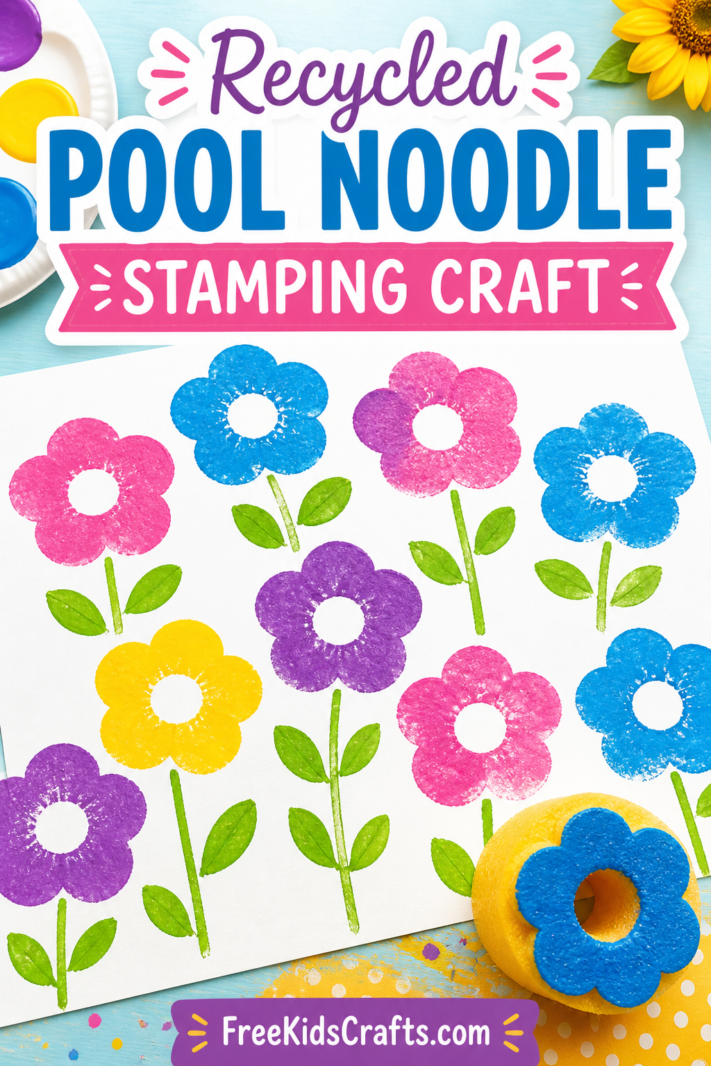 Recycled Pool Noodle Stamping Craft