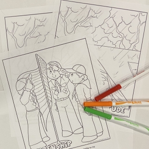 Coloring pages with a cub scout theme