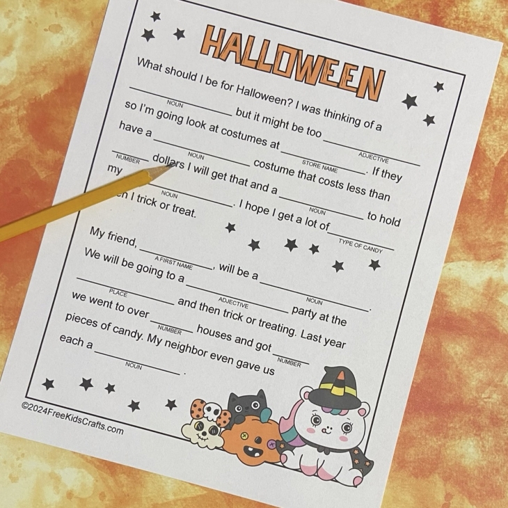 Printable Halloween Mad Lib