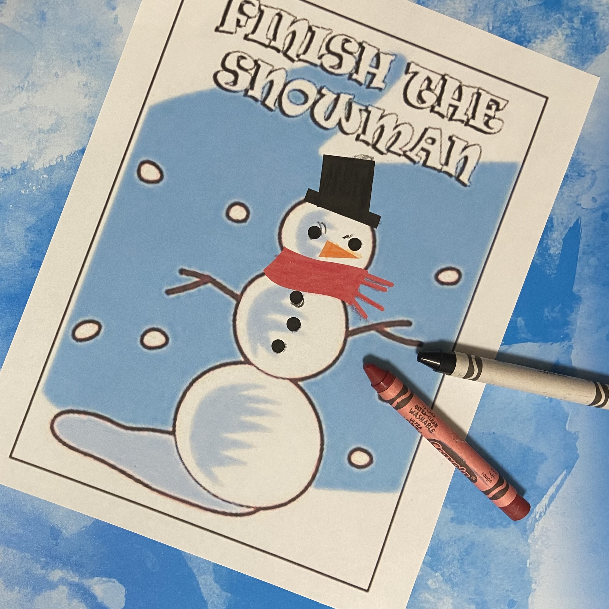 Snowman activity craft