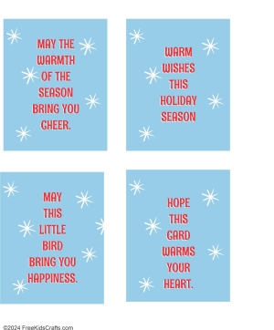 Verses for pintable winter cards