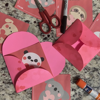 DIY Valentine envelope and card for kids