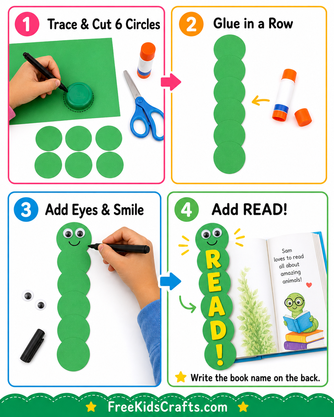 How to make a bookworm bookmark

